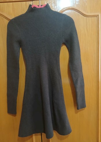 koyu kahve Örme Kadın Elbise - Görsel 2