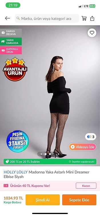 xs Beden elbise