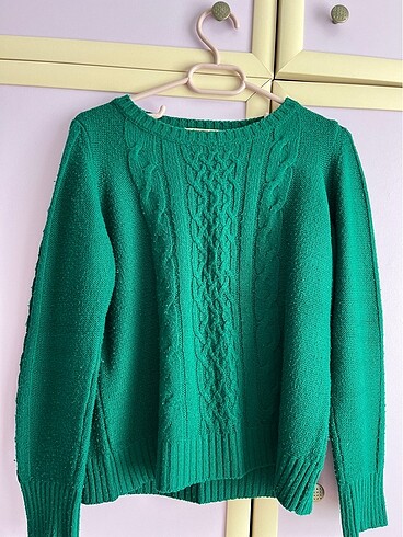 Kadın yeşil kazak - Görsel 2