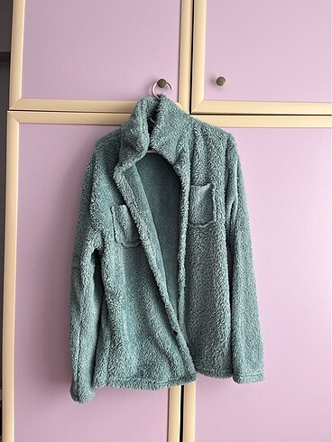 Peluş turkuaz ceket - Görsel 2