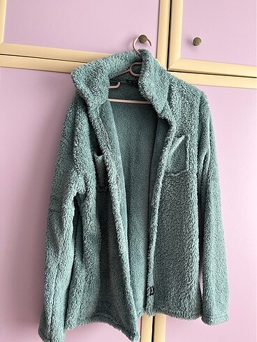 Peluş turkuaz ceket - Görsel 4