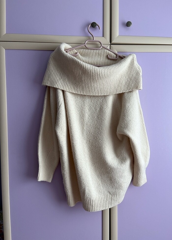 Kadın beyaz kazak - Görsel 2