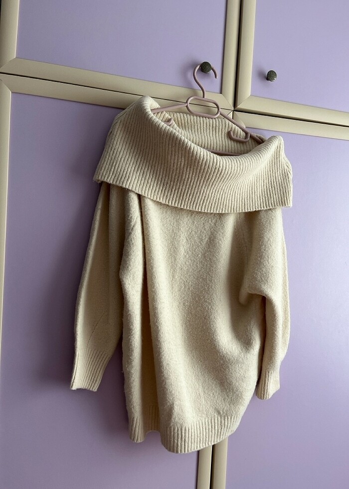 Kadın beyaz kazak - Görsel 3