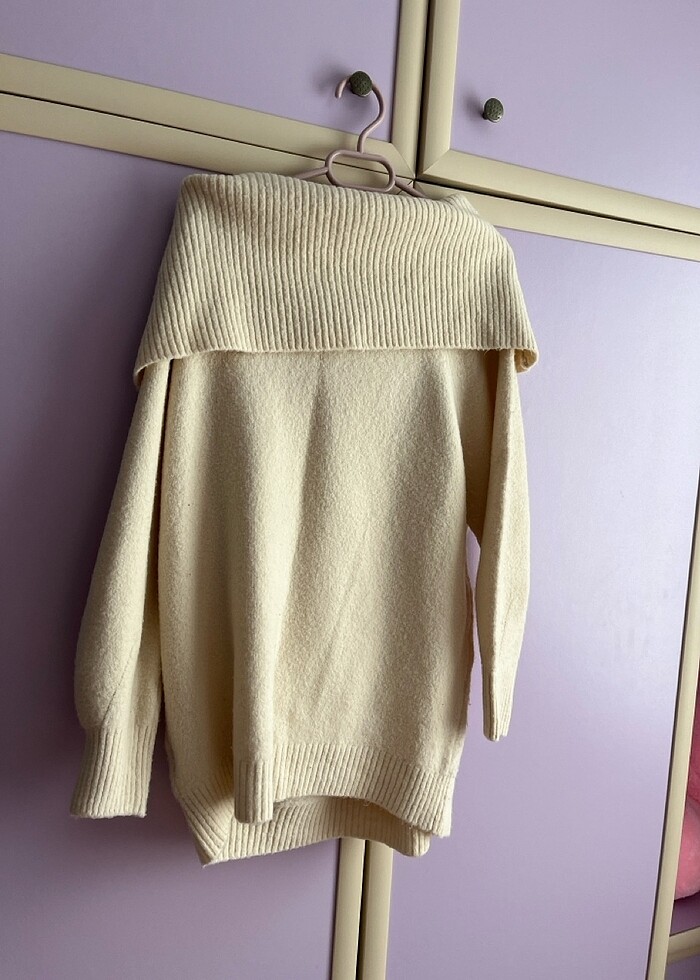 Kadın beyaz kazak - Görsel 5