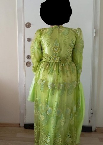 Yeşil İşlemeli Uzun Bohem Kadın Elbise yöresel elbise - Görsel 2