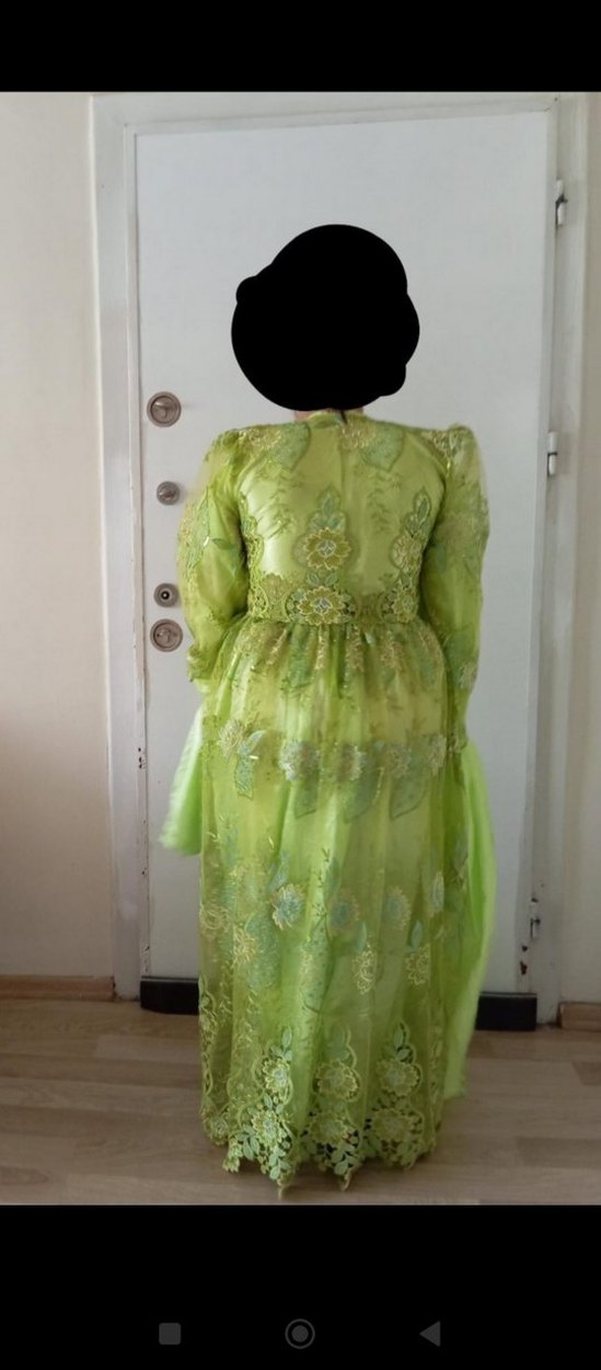 Yeşil İşlemeli Uzun Bohem Kadın Elbise yöresel elbise - Görsel 2