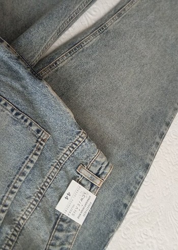 44 Beden gri Renk Gri Bol Kesim Midi Denim erkekn Jean