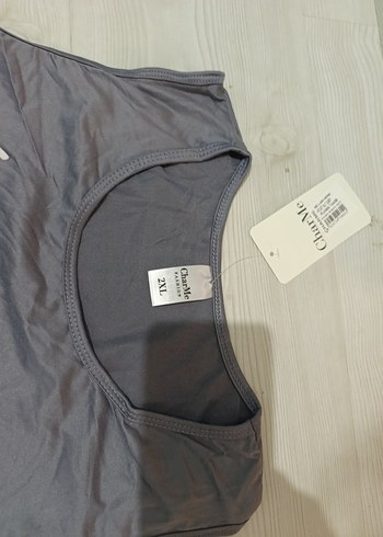 l Beden gri Renk Gri Baskılı Kolsuz Mini Kadın Pijama Takımı