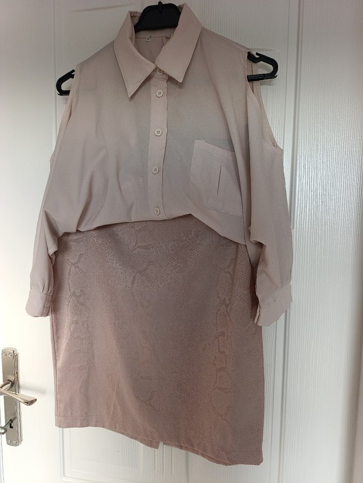 pudra rengi etek&gömlek - Görsel 2