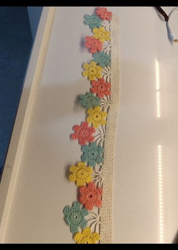 Renkli Çiçekli El Örgüsü Bohem Şerit - Görsel 2