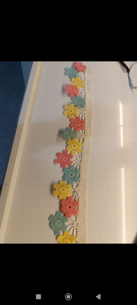 Renkli Çiçekli El Örgüsü Bohem Şerit - Görsel 2