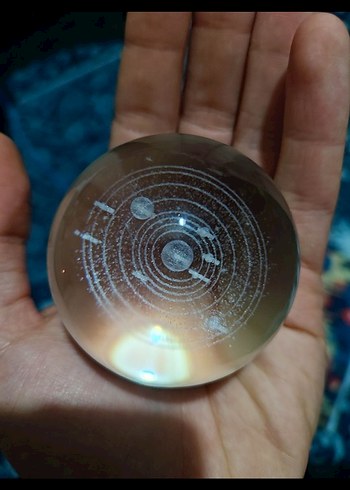  Güneş Sistemi Desenli Kristal Küre
