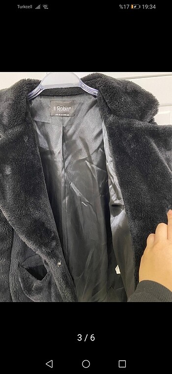 m Beden siyah Renk Robin kadın peluş kaban