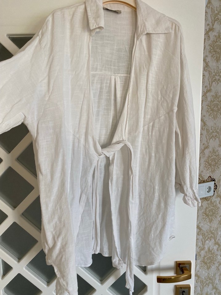 Efil flam keten beyaz kimono - Görsel 2