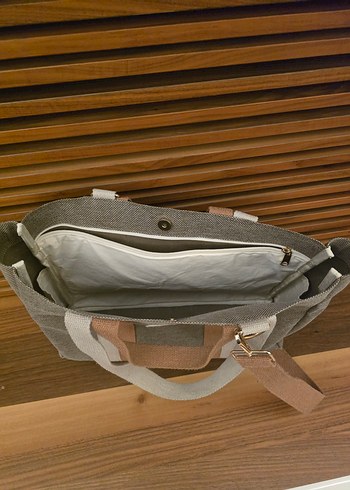 LUPA ÇANTA Bej ve Gri Modern Kadın Omuz Çantası - Görsel 2