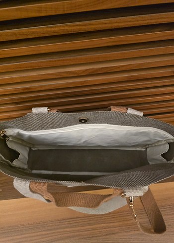 LUPA ÇANTA Bej ve Gri Modern Kadın Omuz Çantası - Görsel 4