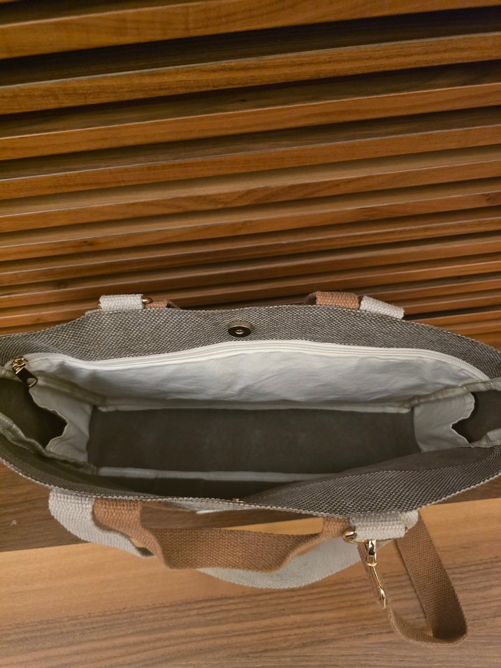 LUPA ÇANTA Bej ve Gri Modern Kadın Omuz Çantası - Görsel 4