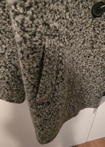 Gri Yünlü Kadın Kaban - Görsel 6