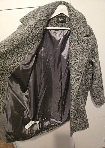 Gri Yünlü Kadın Kaban - Görsel 4