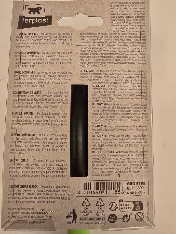 Ferplast Yeşil Kedi Tüy Bakım Fırçası - Görsel 4