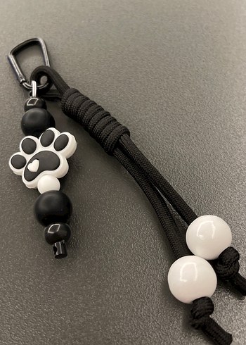 Siyah Püsküllü Gotik Kadın Anahtarlık - Görsel 6