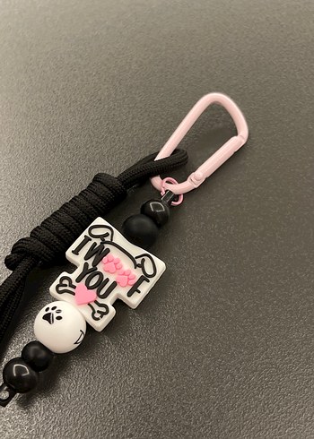 Pembe Püsküllü Rock Punk Anahtarlık - Görsel 5