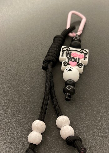 Pembe Püsküllü Rock Punk Anahtarlık - Görsel 4