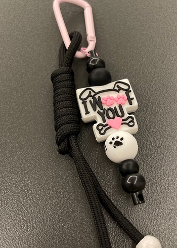 Pembe Püsküllü Rock Punk Anahtarlık - Görsel 3