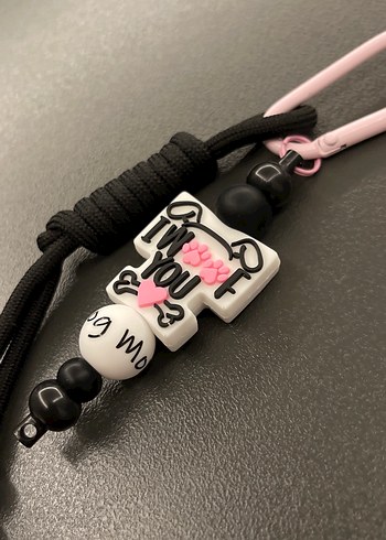 Pembe Püsküllü Rock Punk Anahtarlık - Görsel 7