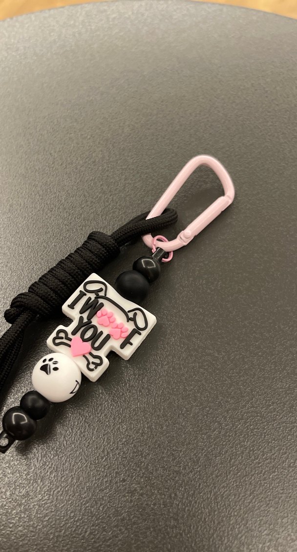 Pembe Püsküllü Rock Punk Anahtarlık - Görsel 5