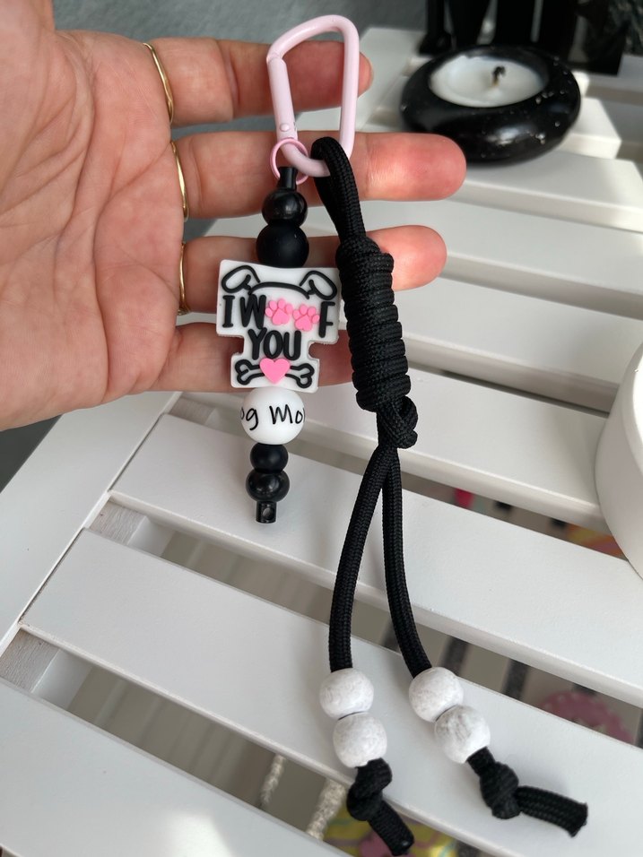 Pembe Püsküllü Rock Punk Anahtarlık - Görsel 2