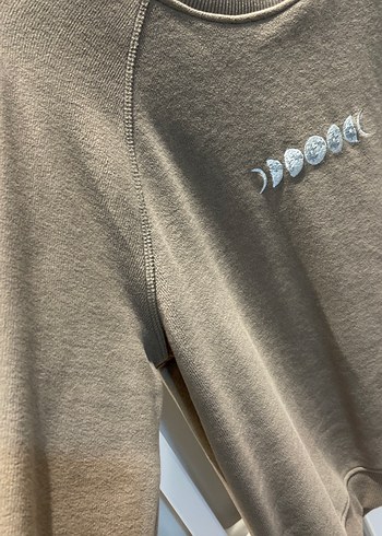 Bej Baskılı Kadın Sweatshirt - Görsel 4