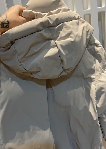 Krem Midi Kadın Kışlık Mont - Görsel 5