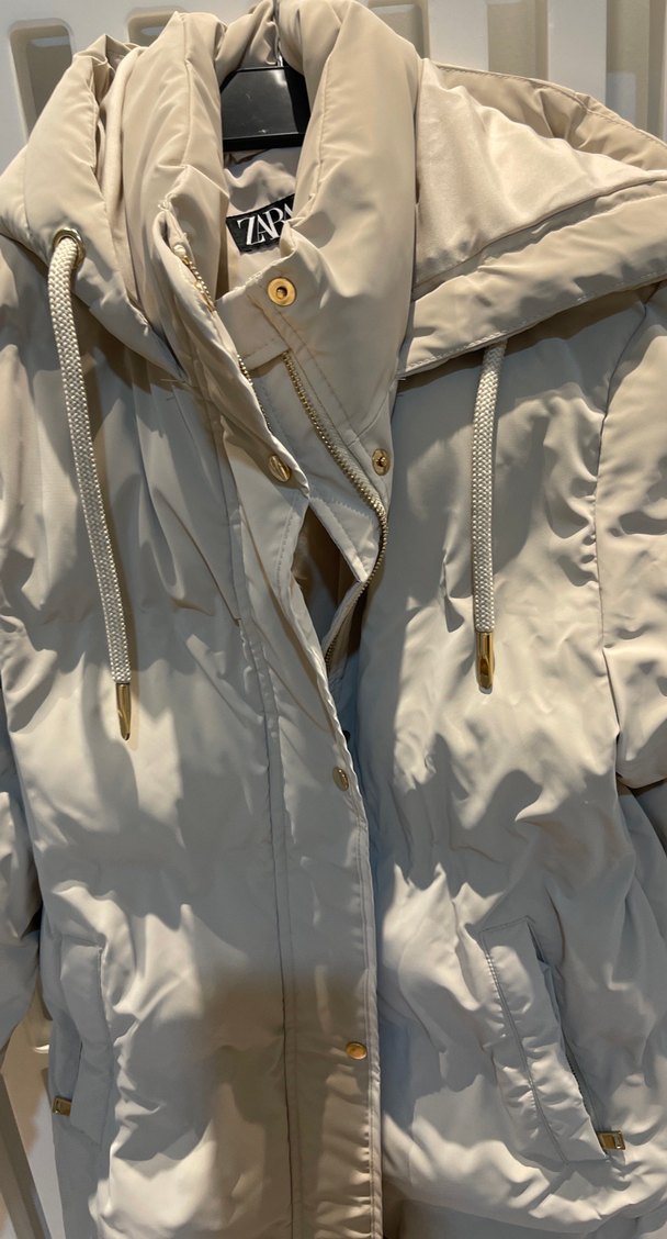 Krem Midi Kadın Kışlık Mont - Görsel 2