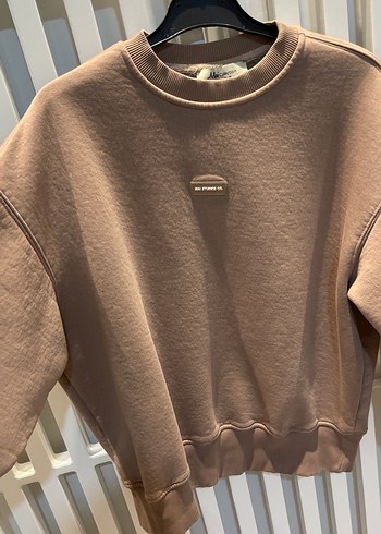 Kadın Kahverengi Süet Salaş Sweatshirt - Görsel 4