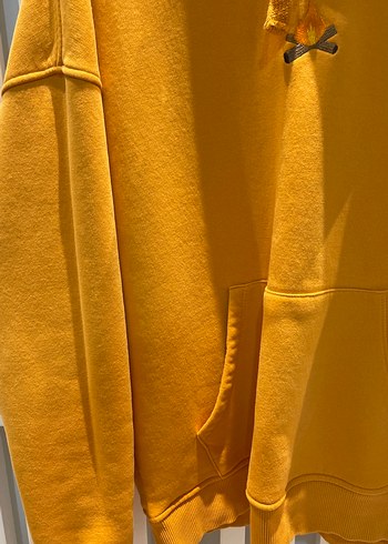 Sarı Kapüşonlu Salaş Sweatshirt - Görsel 3