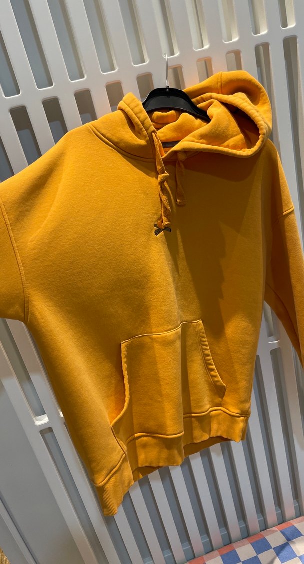 Sarı Kapüşonlu Salaş Sweatshirt - Görsel 5