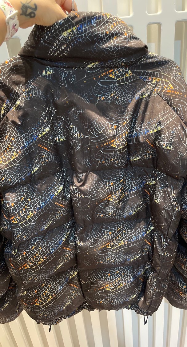 Kadın Yılan Desenli Fermuarlı Koyu lacivert Mont - Görsel 5