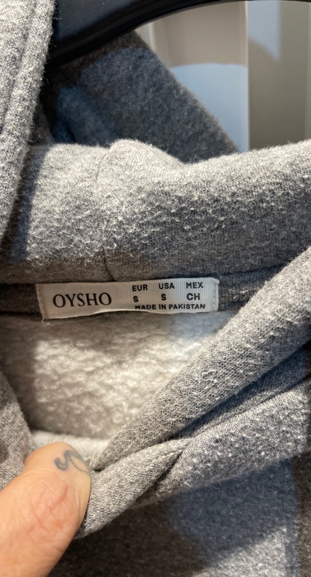 Gri Kapüşonlu Örme Kadın Sweatshirt - Görsel 2