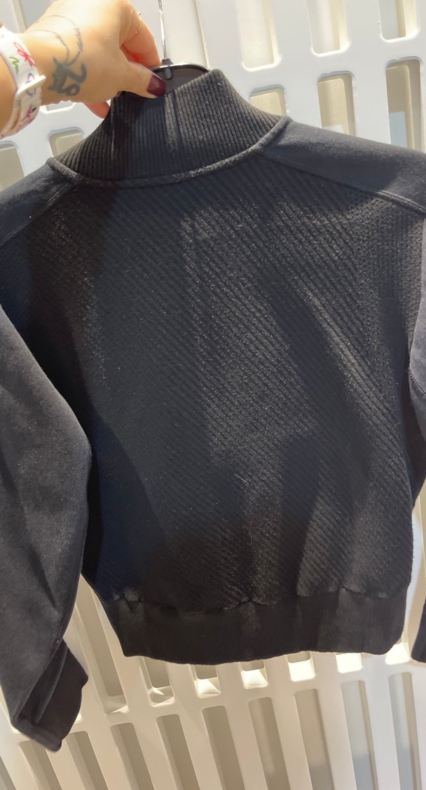 Fermuarlı Siyah Kadın Spor Ceket - Görsel 4