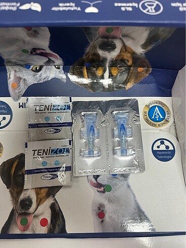 Kedi için 2 iç parazit 2 dış parazit