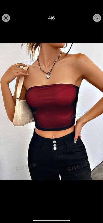 bordo strapless crop top y2k