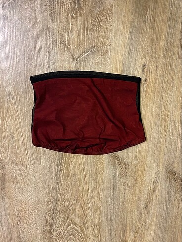 xs Beden bordo Renk bordo strapless crop top y2k