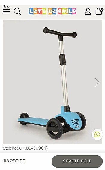 Lc let?s ride scooter mavi