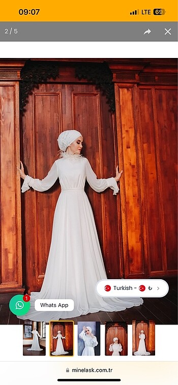 40 Beden Tesettür nikah elbisesi minel aşk marka