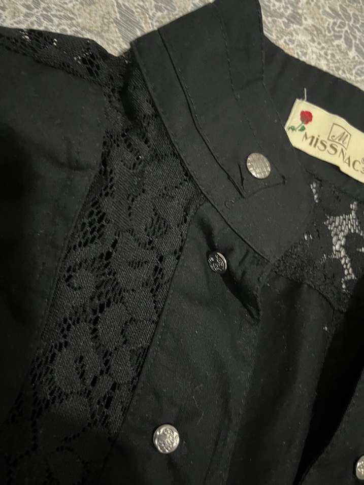 Siyah Gotik Düğmeli Bolero - Görsel 2