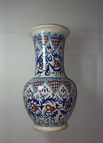 El Boyamalı Antika Çini Vazo