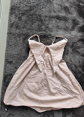 Bej V Yakalı Kadın elbise s ve m uyumlu - Görsel 2