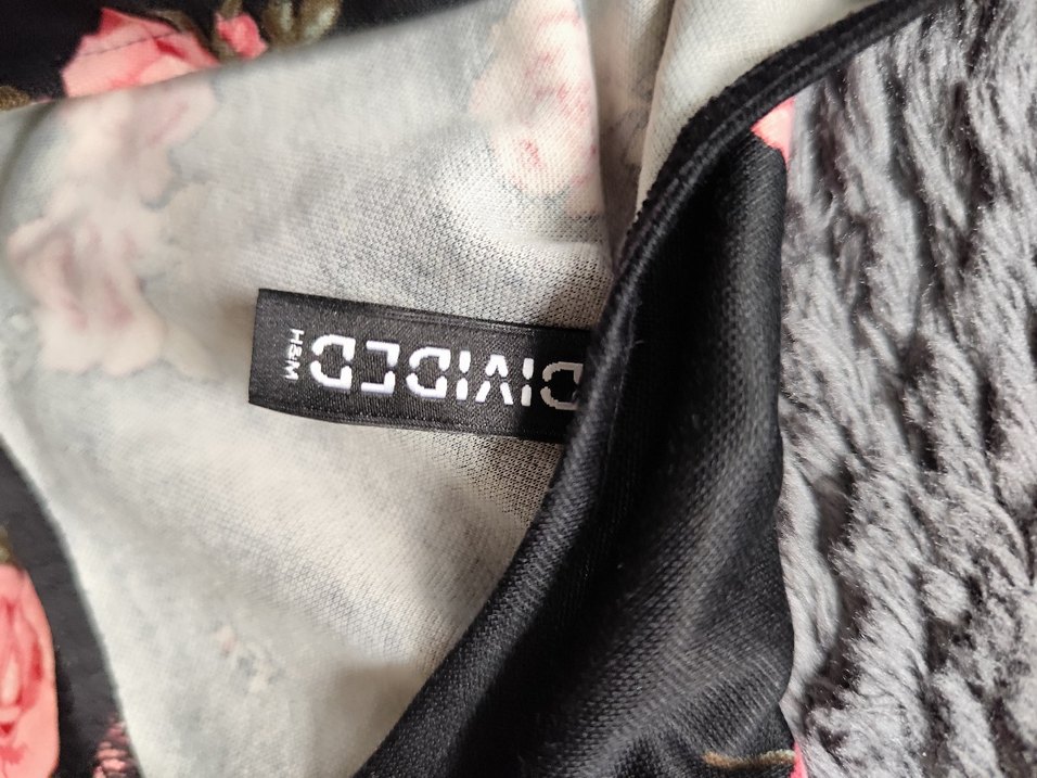 Karanlık Pembe Çiçekli Midi Elbise - Görsel 2