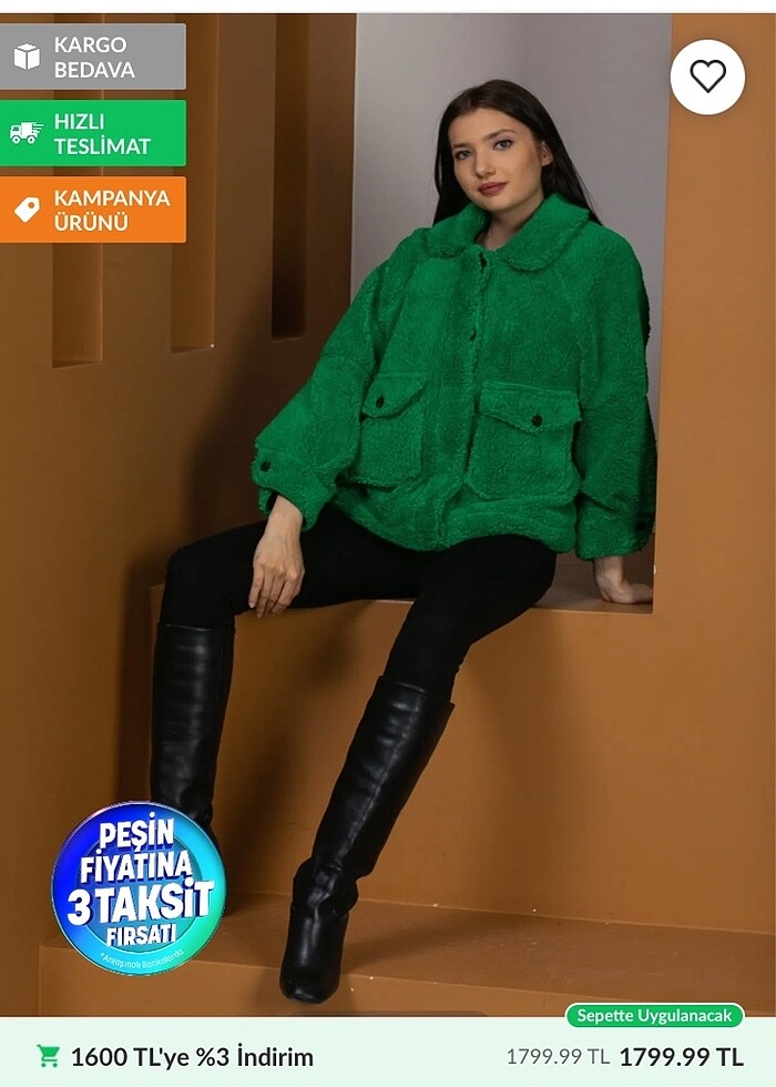 Dilvin yeşil kürk - Görsel 5